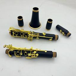 Imagens reais clarinete baquelite madeira-vento gota b 17 chaves instrumento musical profissional com caso frete grátis - Image 2