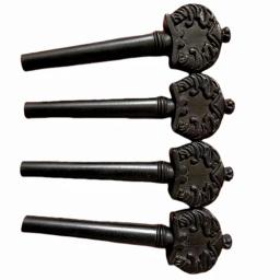 Professional Esculpido Ébano Rosewood Violoncelo Pegs Winder, String Tuning Pin, acessórios de alta qualidade, 4pcs, 4pcs - Image 4