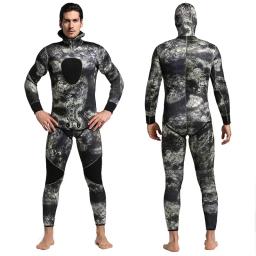 1.5/3mm terno de mergulho à prova de frio quente maiô de uma peça terno de caça de peixe corpo dividido mergulho livre surf sui t - Image 2