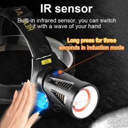 1000000lm xhp360 cabeça lanterna poderosa xhp70 frente led recarregável cabeça lanterna de pesca acampamento cabeça lanterna - Image 4