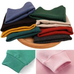 Tecido com nervuras de malha de algodão elástico Tecido de manga elástica para camisola, Tecido de manguito estendido, Suprimentos de costura DIY - Image 1