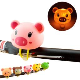 Desenhos animados Animal Bicicleta Light Bell, MTB Road Bike Lanterna, guidão Scooter, Air Horn Ring, Acessórios de ciclismo, Lâmpada para crianças, adulto - Image 2