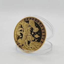 Conjunto de Moedas Comemorativas Banhadas a Ouro Zodiac, Coleção Artesanato Presente, Doze Constelações, Moedas Comemorativas Criativas, Decoração - Image 6