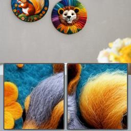 Kits De Pintura De Lã PhotoCustom Frame, Bordados DIY, Pintura De Agulha Artesanal, Coruja Animal Felting Decoração, 20x20cm, Novo - Image 2