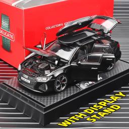 Carro modelo RS6 1:32, edição preta: personalizado para crianças Simulação realista, metal fundido, presente perfeito para meninos - Image 1