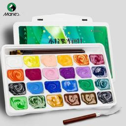 Conjunto de Pigmentos com Copo Gelatina, Tinta Guache, Tintas Acrílicas, Estojo de Transporte, Artigos Artísticos Seguros para Artistas, Crianças, 30ml, 24 peças - Image 1