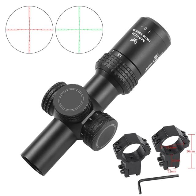 Óptica Tática Março HK 1.5-5.5x20IR para Airsoft e Caça com Colimador de Alta Precisão