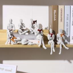 Estátua do pensador da leitura das mulheres para a decoração Home, Decoração abstrata moderna na prateleira, Mesa, Escultura estética, Decoração do quarto - Image 3