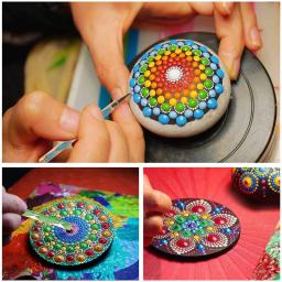 Mandala Dotting Tools Set, Pintura Stencil, Artes Suprimentos, Kits de Ferramentas, Incluindo Modelos de Estêncil, Mini Cavalete, 45 Pcs - Image 5