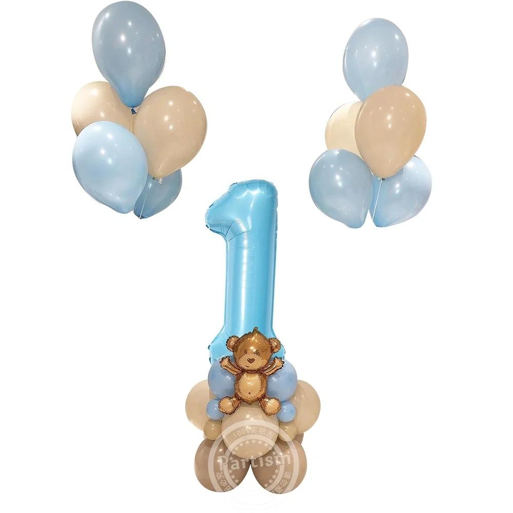 Carton Bear Latex Balloon Set, Decorações para festas de feliz aniversário temáticas do menino, Presentes DIY Suprimentos, Vintage, 32pcs - Image 1