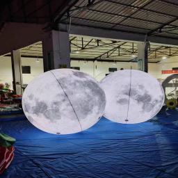 Grande bola inflável da lua com luzes led, PVC hermético planeta balão, adequado para evento festa show decoração do palco, publicidade pendurada - Image 5