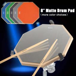 Almofada de prática de tambor silencioso de camada tripla de dupla face de 8 polegadas - Almofada mudo de borracha para iniciantes de kit de bateria - Image 1
