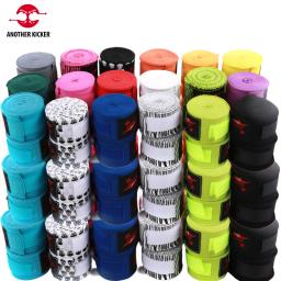 Cotton Boxing Sports Strap, Envoltórios de mão, Suporte de pulso, Stripe Skull, Muay Thai Bandagens, Kick Boxing, MMA, 2 rolos, 3 m, 5m - Image 1