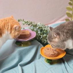 Tigela levantada antiderrapante para animais de estimação, alimentador cerâmico bonito, forma de flor, pé alto, alimentador de cachorro, água de alimentação, prato de gato elevado, suprimentos para animais, novo - Image 5