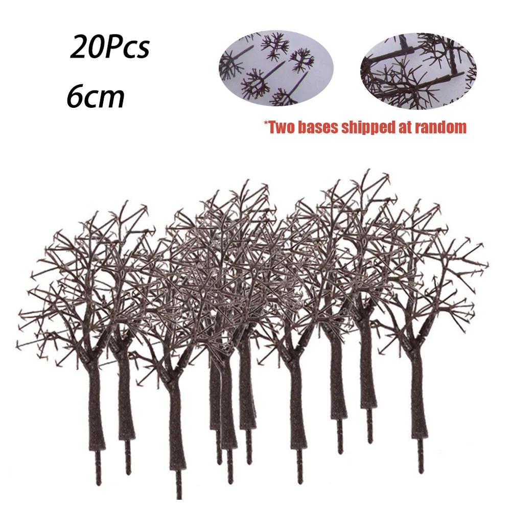 Modelo marrom tronco descalço, trem ferroviário, construção de paisagens, jardim parque, layout de cena, 6 cm, 7 cm, 9 cm, 11 cm, 14cm, 20pcs - Image 1