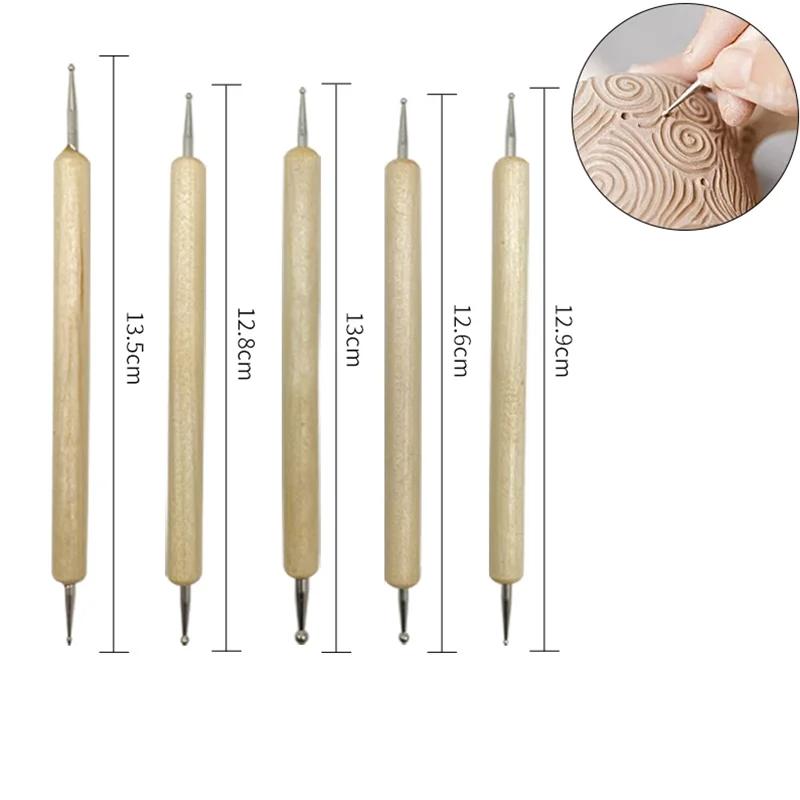 Aço inoxidável cerâmica arte ferramentas, forma de barra pílula, liso polímero argila Shaping vara, textura fazendo, escultura modelagem ferramenta, 4pcs por conjunto - Image 1