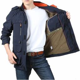 Jaqueta masculina de alpinismo de comprimento médio, corta-vento, fina, à prova de vento, impermeável, bolso grande, primavera, outono - Image 4