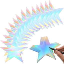 Iridescente estrelas confete recortes, duplo impresso papel estrela, Glitter estrelas decoração, Fontes do partido, 10pcs - Image 1