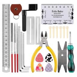 26 pçs kit de ferramentas de reparação de guitarra com saco de transporte manutenção ferramenta de limpeza kit para ukulele baixo guitarra elétrica acessórios peças - Image 5
