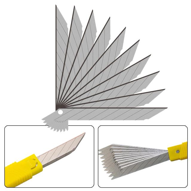 Kit de Facas de Corte e Escultura 30 Graus com Lâmina de 9mm - 10 Peças para Artesanato e Indústria Automotiva