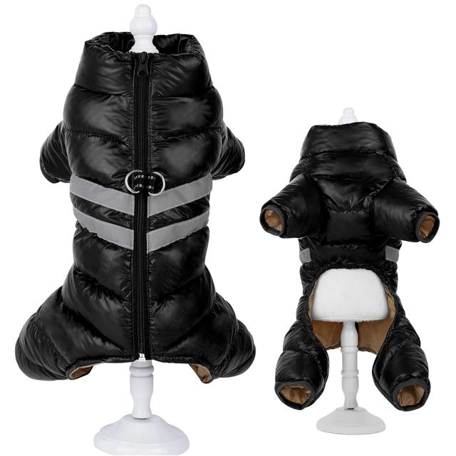 Macacão Impermeável e Reflexivo para Cães Pequenos e Médios - Roupa Quente e Confortável para Inverno