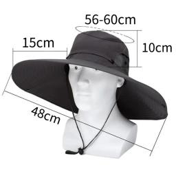 Chapéu de sol de abas grandes para homens e mulheres, abas largas, malha respirável UV, sombra ao ar livre, 15cm, verão - Image 5