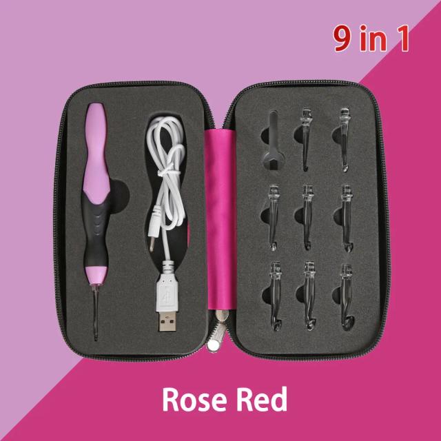 Kit Completo de Costura 9 em 1 com Luz LED, Ganchos de Crochê, Agulhas de Tricô e Acessórios DIY pro 1