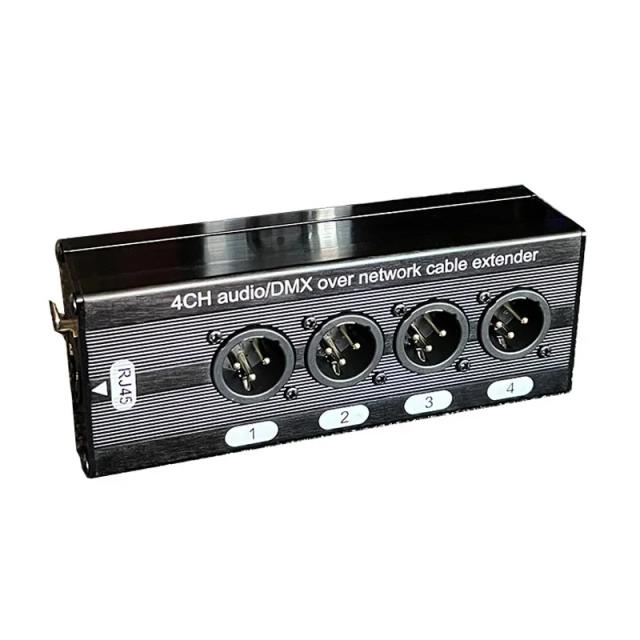 Cabo XLR Multi para Iluminação e Som de Palco - 4 Canais, 3 Pinos, Conector RJ45 Ethercon, 1 Macho + 1 Fêmea