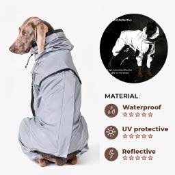Macacão reflexivo de corpo inteiro, capa impermeável, roupas ao ar livre, jaqueta para cães pequenos e grandes, pet suprimentos, protetor solar - Image 2