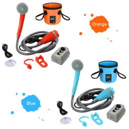 Outdoor Camping Duche com 20L Dobrável Balde De Água Recarregável Chuveiro Cabeça Portátil Bomba de Chuveiro para Caminhadas Viajar - Image 2