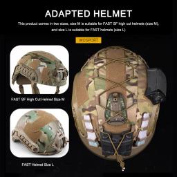 Capa tática do capacete de caça com aro e laço, Airsoft e Paintball capa do capacete para Fast SF, M, L - Image 3