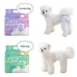 10 pces cão de estimação fraldas masculino fêmeas absorvente ajustável doggy roupa interior descartável calças respiráveis fisiológicas para cães - Image 1