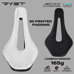 RYET-Ultraleve Carbon Fiber Bike Saddle, 3D Impresso, Oco, Confortável, Respirável, MTB, Cascalho, Estrada, Bicicleta, Ciclismo, Peças de Assento - Image 3