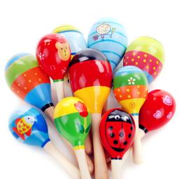 1pc bebê criança brinquedo bola de madeira areia martelo chocalho instrumento musical percussão infantil dropshipping apoio - Image 1