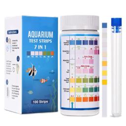 100pcs 7-EM-1 Kit de Teste de Tiras de Teste de Aquário Do Tanque de Peixes de Água Doce Do Aquário de Água Salgada Água Teste para Detectar o PH NO3 NO2 GH KH CI TCL - Image 1