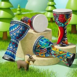 Tambor africano esculpido à mão para instrumento musical, madeira maciça, pele de cabra, Djembe tradicional, 8 em - Image 2