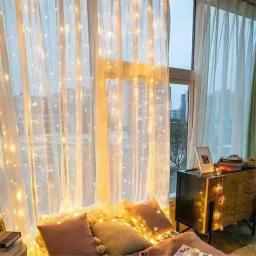 LED Cortina String Luz, Fada Decoração, USB, feriado, guirlanda, lâmpada, 8 modos, casa, festa de Natal, ano novo, casamento, 2024 - Image 4
