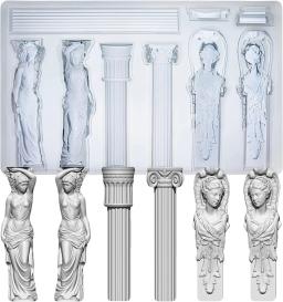 Molde de silicone barroco em relevo, arte em relevo, gesso de argila seca ao ar, coluna decorativa e escultura, moldes de resina epóxi - Image 1