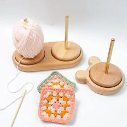 Madeira lã bola Winder Stand Tool, suporte do fio, ferramentas de tricô, iniciantes Crochet acessórios, linha de costura, carretel, novo - Image 1