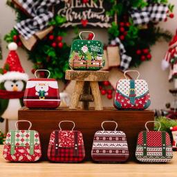 Caixas de natal vazias 4 pçs latas de biscoitos festivos recipientes de biscoitos de natal recipientes de nidificação de metal recipientes de armazenamento de alimentos com - Image 3