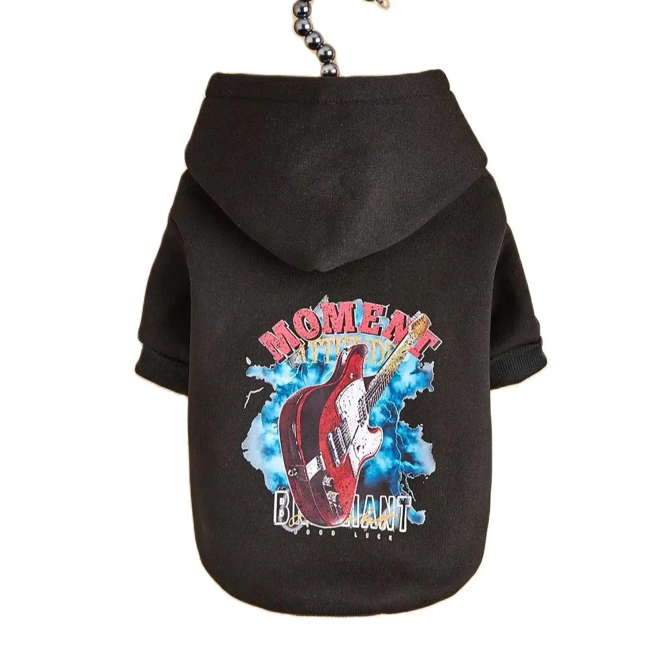 Roupas impressas em veludo confortáveis para animais, moletons quentes para cães e gatos, simples e trela - Image 1