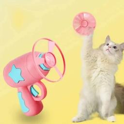 Lançamento interativo Pet Training Toy para Gatinho, Brinquedo engraçado do gato, Mini Disco Voador, Tiro Arma, Jogos de Perseguição, Brinquedos Gato, Pet Shop - Image 3