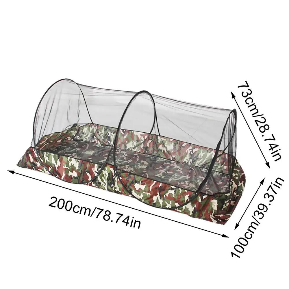 Dobrável portátil mosquiteiro para viagens tenda de malha com saco de transporte acampamento ao ar livre mosquito net tenda com fundo para cama solteiro - Image 1