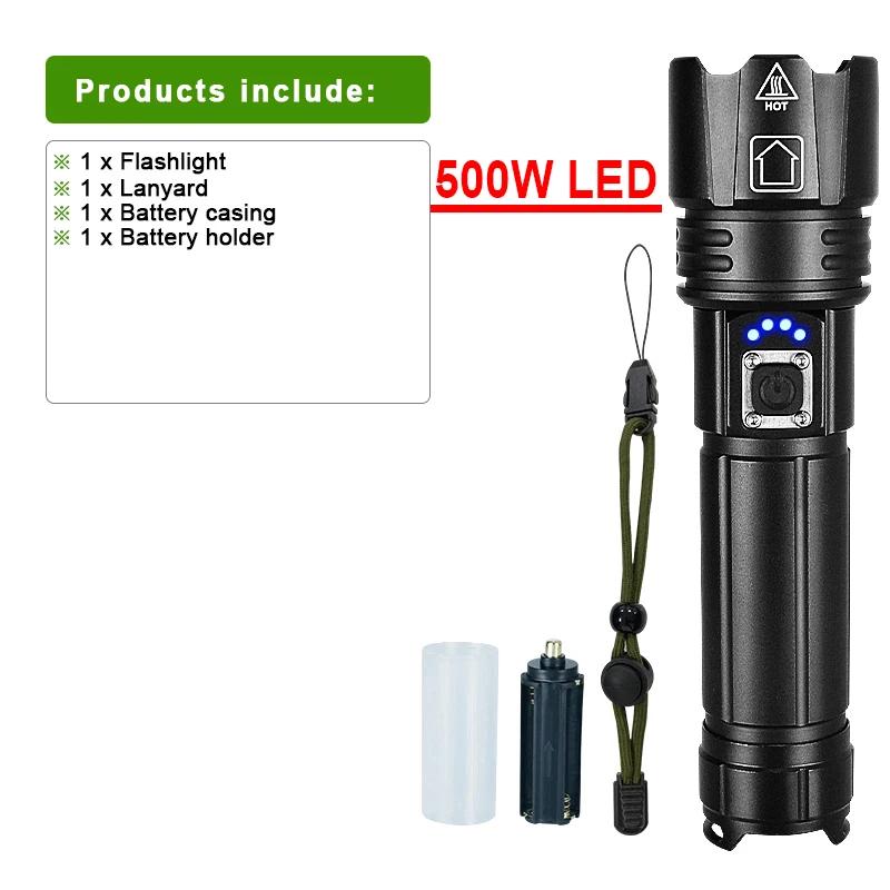 Lanterna LED mais poderosa, lanterna recarregável, lanterna tática de 3000 m, lanterna ultra potente com carregamento USB - Image 1