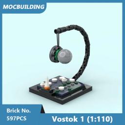 MOC-Blocos de Construção de Foguetes, Cápsula Vostok 1, Foguete e Agrica, Tijolos Montados, Brinquedos de Natal, Presentes, 1:110 - Image 4