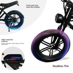 Bateria de lítio para bicicleta de neve de montanha ajuda a homens e mulheres com deslocamento de velocidade variável, bateria leve, bicicleta elétrica - Image 4