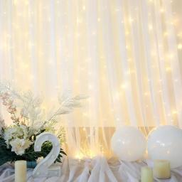 Cortinas de pano de fundo branco com luzes LED para festa, fundo de casamento, chá de bebê, decorações de sessão de fotos de aniversário, 2 painéis - Image 3