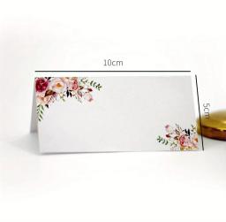 Cartão de Flores impressas, Cartões de Nome, Cartão do Número do Assento do Casamento, Table Decor, Natal e Festa de Aniversário, 10 PCs, 20 PCs, 50 PCs, 100PCs - Image 3