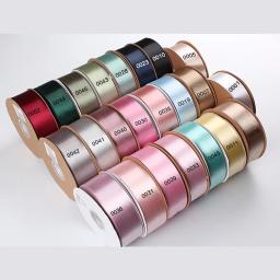 Fita de seda cetim para artesanato suprimentos, ampla Valentine Rose Gold, preto, Borgonha, prata, vermelho, rosa Cor Gift Wrap Fita 50Yards - Image 1