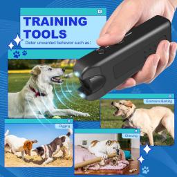 Portátil ultra-sônico anti-latido repelente para animais de estimação, dispositivo de treinamento do cão, ao ar livre dissuasor caçador, LED para repelir cães e gatos - Image 3